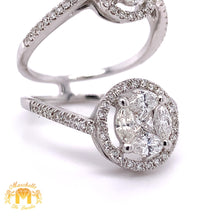Load image into Gallery viewer, 18k White Gold Double Circle Ring with Marquis &amp; Round Diamond