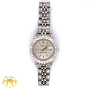 26mm Ladies’ Rolex Datejust Watch with Diamond Jubilee Bracelet (tuxedo dial)