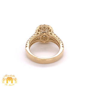 14k Yellow Gold Ladies' Oval-shaped Diamond Ring (split shank)