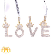Load image into Gallery viewer, Baguette Diamond and Gold Initial Pendant &amp; Cuban Link Chain Set