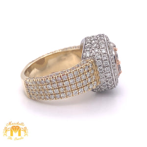 4.11ct Diamond and 14k Gold Cake Ring (tri-color)