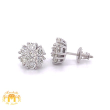 Load image into Gallery viewer, 14k Gold Round Earrings with Jumbo Round Diamonds(7 stones)