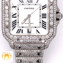 Load image into Gallery viewer, Iced Out Cartier Santos Diamond Watch + Diamond Earrings (40 mm, stainless steel)
