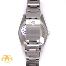 Load image into Gallery viewer, 39mm Rolex Oyster Perpetual Watch with Stainless Steel Band (purple dial, papers)