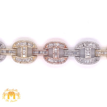 Load image into Gallery viewer, 9.56ct Baguette &amp; Round Diamond and 14k Gold Mariner Link Bracelet
