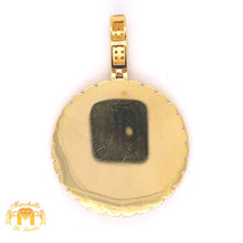 Load image into Gallery viewer, 14k Gold Memory Picture Pendant with Round Diamond &amp; Gold Cuban Link Chain (solid back)