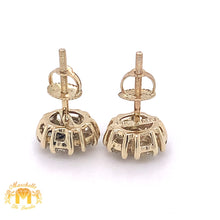 Load image into Gallery viewer, 14k Gold Round Earrings with Jumbo Round Diamonds(7 stones)
