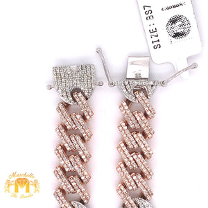4.75ct Round Diamond and 10k Gold Hybrid Cuban Bracelet (prong setting)