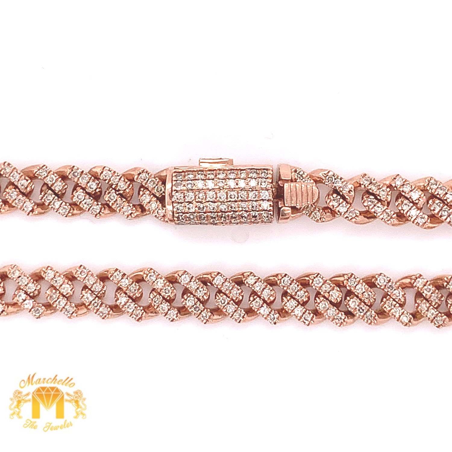 3.94ct Diamond and Gold 6MM Miami Cuban Link Chain (box clasp)