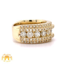 Load image into Gallery viewer, 14k Gold Wedding Diamond Band  (channel &amp; pave setting, solid back)