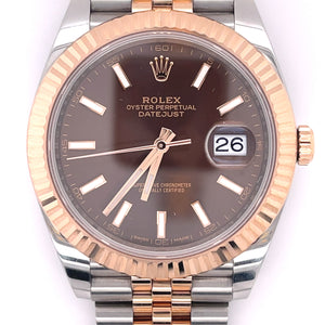 41mm Rolex Datejust 2 Watch with Two-tone Rose Gold Jubilee Band Fluted Bezel (papers, fluted bezel)