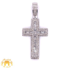 Load image into Gallery viewer, 14k Gold Cross Pendant with Baguette Diamond  (Solid Back)