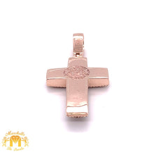 Load image into Gallery viewer, 14k Gold Cross Pendant with Baguette Diamond  (Solid Back)