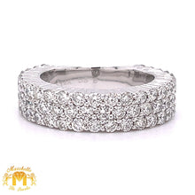 Load image into Gallery viewer, 14k Gold Unisex Diamond Band (3 rows of diamonds)