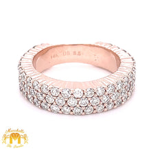 Load image into Gallery viewer, 14k Gold Unisex Diamond Band (3 rows of diamonds)