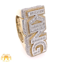 Load image into Gallery viewer, Gold and Diamond 3D King Ring with baguette and round diamonds
