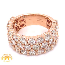 7.82ct Diamond and 14k Gold Men's Wedding Band (3 rows of jumbo round diamonds)