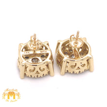Load image into Gallery viewer, 14k Gold 17mm Round Diamond Earrings (illusion setting)