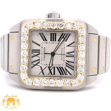 Load image into Gallery viewer, 42mm Cartier Santos de Cartier Watch with XXL Diamond Bezel (large model, factory two-tone)