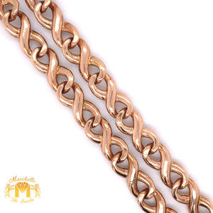 Rose&White Gold and Diamond 10.7mm Infinity Link Chain