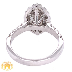 18k White Gold Engagement Diamond Ring (1.52ct Marquis Solitaire Center Stone)