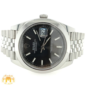 41mm Rolex Datejust 2 Watch with Stainless Steel Jubilee Bracelet (asphalt grey dial, papers)