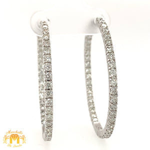 14k Gold Hoop Earrings with round diamonds(choose your color)