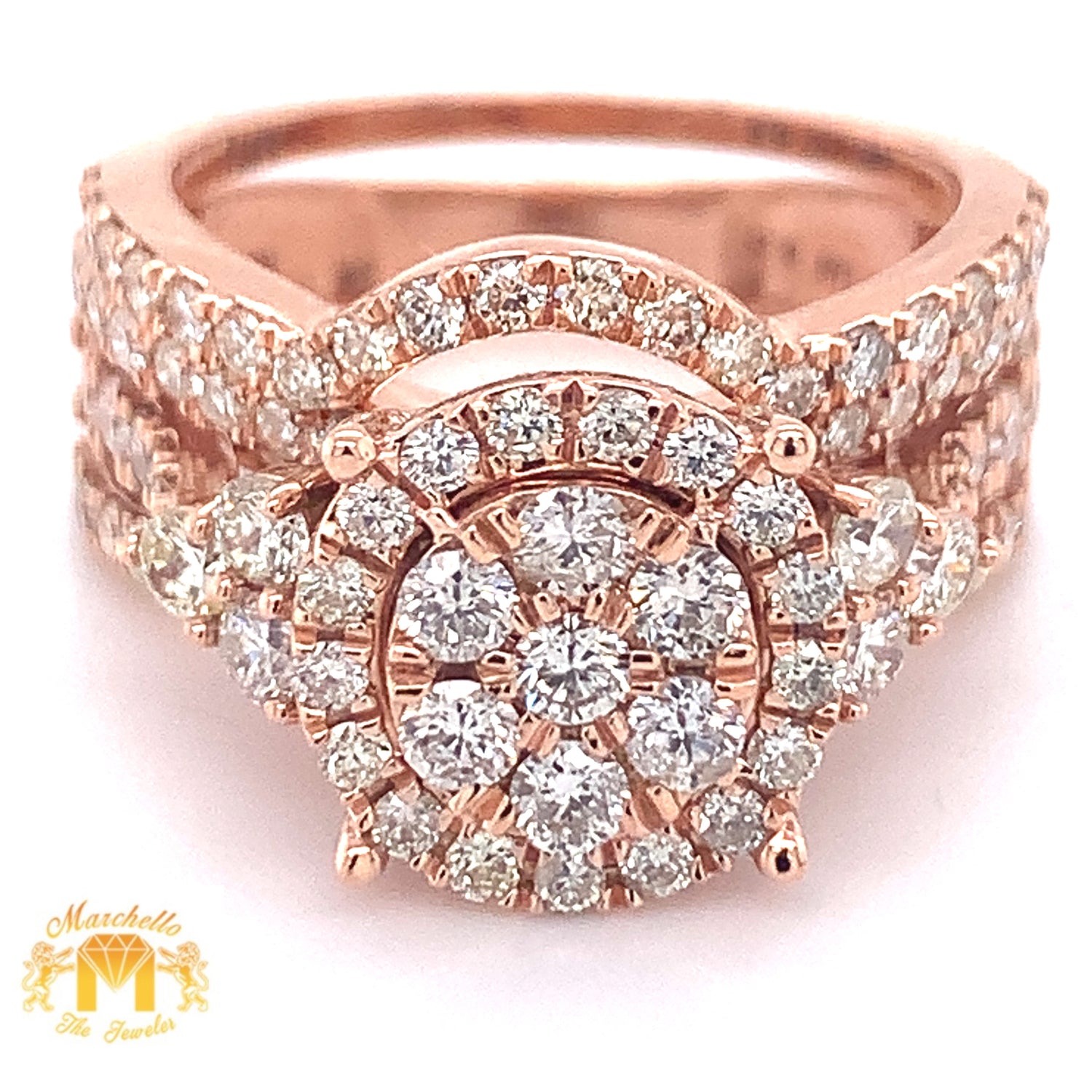 14k Gold 2-piece Bridal Set with Round Diamond(round shape)