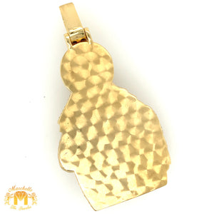 4.10ct Diamond 14k Gold Divine Mary Pendant (Solid Back)