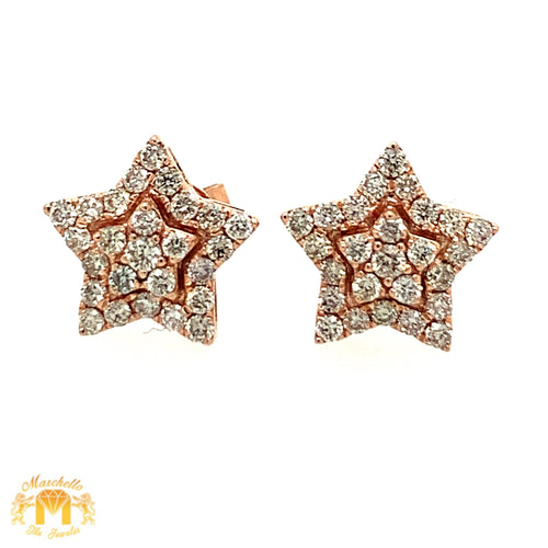 Gold and Diamond Star Earrings (choose your color)