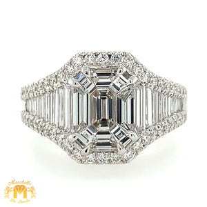 VVS/vs high clarity diamonds set in a 18k Gold Ladies' Diamond Ring (jumbo VVS baguettes, choose your color)