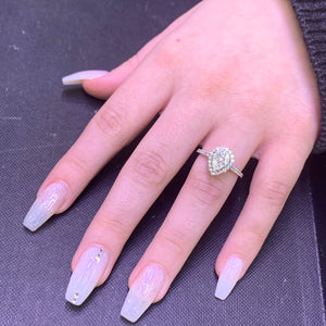 14k Gold Ladies' Pear-shaped Diamond Ring