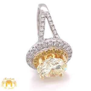 4ct Round Diamond 18k White Gold Engagement Ring (split shank, 3ct center diamond)