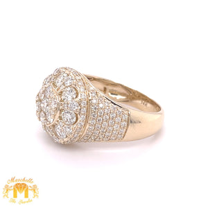 14k Gold Round Ring with round diamonds (side diamonds)
