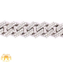Load image into Gallery viewer, 7ct Diamond 14k White Gold 11mm Cuban Bracelet (diamond edge style, prong setting)