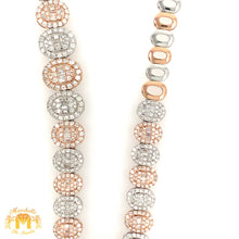 Load image into Gallery viewer, 14k Two-tone Gold Ladies&#39; Oval Links Necklace with natural baguette and round diamonds