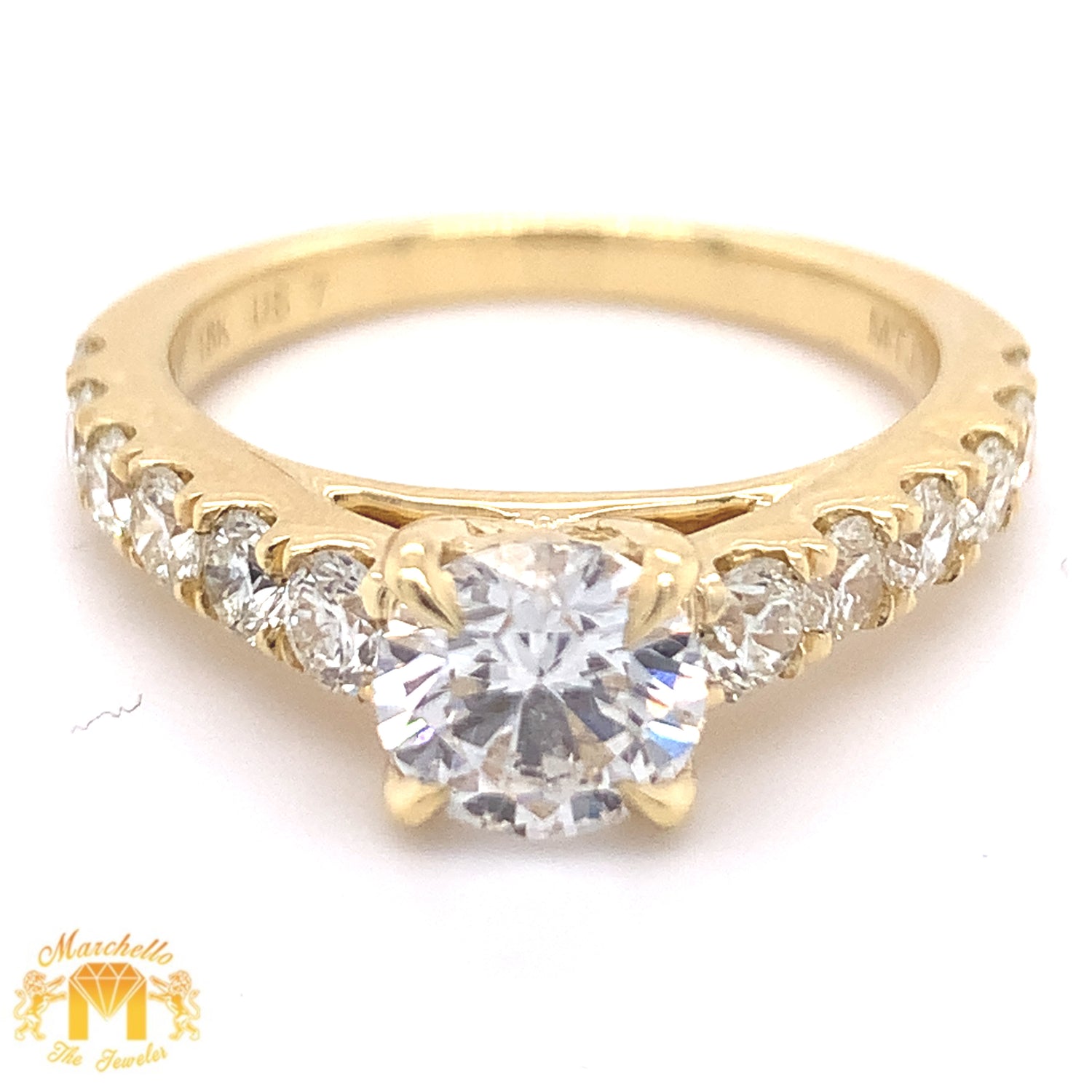 18k Yellow Gold Engagement Diamond Ring (1.03ct solitaire center stone)