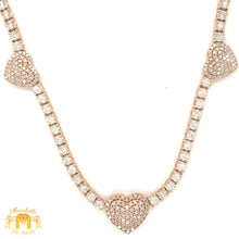 Load image into Gallery viewer, Gold and Diamond 3 Hearts Necklace (choose your color)