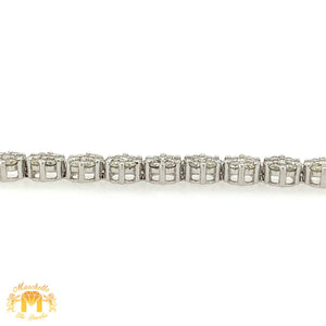 4ct Diamond White Gold Flower Link Bracelet