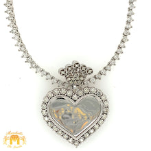 Load image into Gallery viewer, Gold and Diamond Heart Memory Picture Pendant and Tennis Chain Set (1 pointers, solid pendant, choose gold color)
