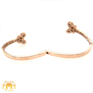 Gold and Diamond Twin Butterflies Cuff Bracelet (choose your color)