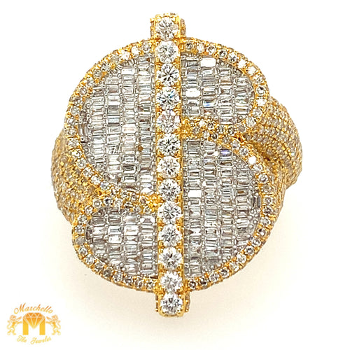 4.59ct Diamond Yellow Gold Money Sign Ring (3D)