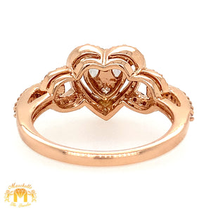 18k Gold and Diamond Marquis Heart Ring (choose your color)