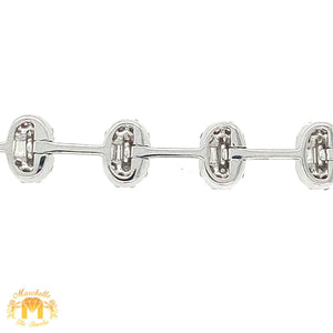 14k White Gold Ladies’ Ovals on a String Diamond Bracelet (choose your color)