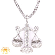 Load image into Gallery viewer, 14k Gold Scales Diamond Pendant and 14k Gold Cuban Link Chain Set