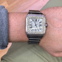 Load image into Gallery viewer, 42mm Cartier Santos de Cartier Watch with XXL Diamond Bezel (large model, custom two-tone)