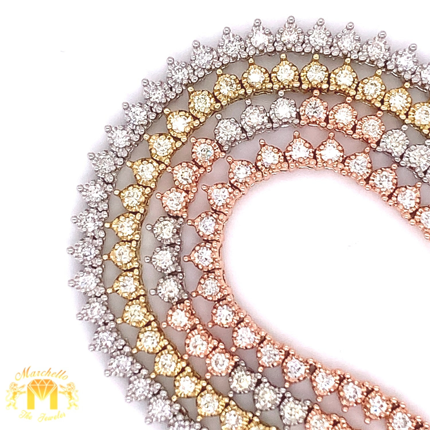 5.87ct Diamond and 14k Gold Tennis Chain (martini setting, 3 pointers)