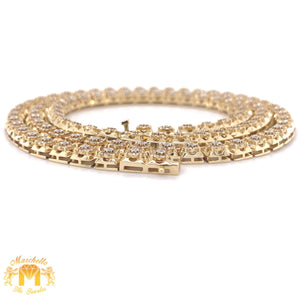 Gold and Diamond 3D Tennis Chain (illusion setting)
