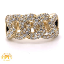 Load image into Gallery viewer, 14k Gold Diamond Cuban Link Ring (2 rows)