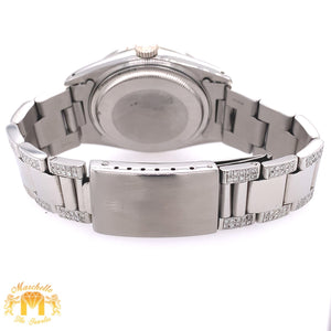36mm Stainless Steel Rolex Datejust Watch with Custom Diamond Dial and Oyster Bracelet (quick-set)